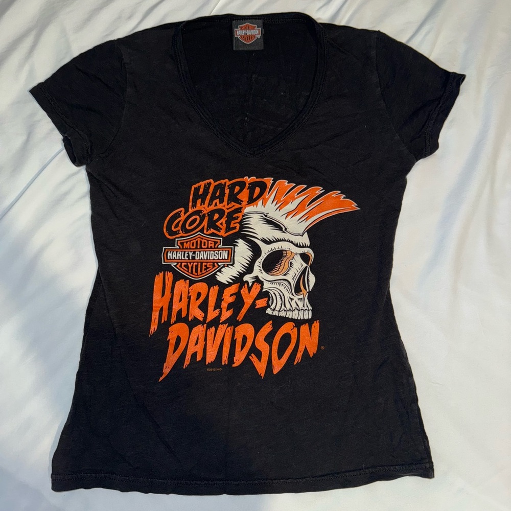 Harley Davidson Y2K V-neck T-Shirt